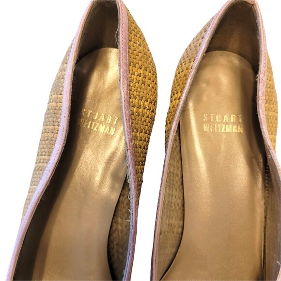 Stuart Weitzman Woven Croc Embossed Cap Toe Y2K Kitten Heels - Picture 6 of 9